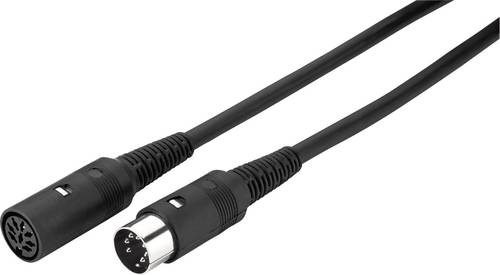 Monacor MIDI Verlängerungskabel [1x MIDI-Male - 1x MIDI-Female] 20.00m Schwarz von Monacor