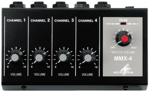 Monacor MMX-4 4-Kanal Mikrofon Mischpult von Monacor