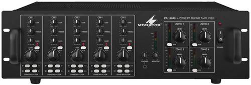 Monacor PA-12040 ELA-Verstärker 120W 4-Kanal 4-Zonen von Monacor