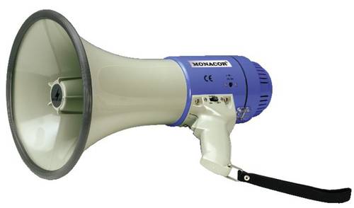 Monacor TM-25 Megaphon mit Haltegurt, integrierte Sounds von Monacor