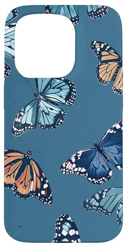 Blaues Monarch-Schmetterlingsmuster Hülle für iPhone 15 Pro Blaues Monarch-Schmetterlingsmuster Hülle für iPhone 15 Pro von Monarch Butterflies Accessories