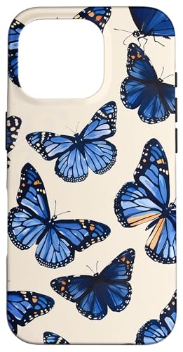 Blaues Monarch-Schmetterlingsmuster Hülle für iPhone 16 Pro Blaues Monarch-Schmetterlingsmuster Hülle für iPhone 16 Pro von Monarch Butterflies Accessories
