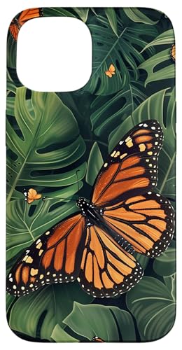 Monarch Schmetterling Monstera Pflanzen Floral Hülle für iPhone 15 Monarch Schmetterling Monstera Pflanzen Floral Hülle für iPhone 15 von Monarch Butterflies Accessories