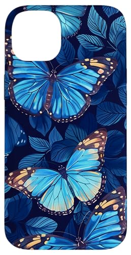 Monarch Schmetterling Muster Blau Hülle für iPhone 14 Plus von Monarch Butterflies Accessories