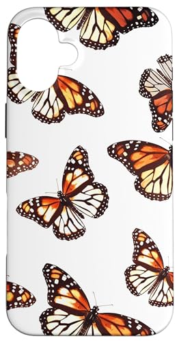 Monarch Schmetterling Muster Weiß Hülle für iPhone 16 Plus Monarch Schmetterling Muster Weiß Hülle für iPhone 16 Plus von Monarch Butterflies Accessories