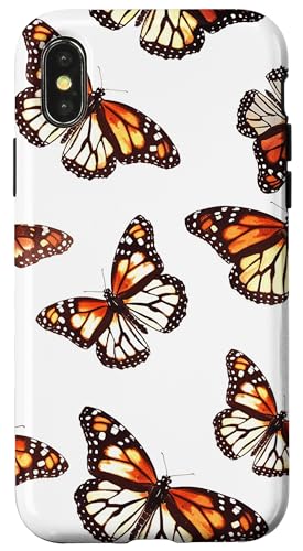 Monarch Schmetterling Muster Weiß Hülle für iPhone X/XS Monarch Schmetterling Muster Weiß Hülle für iPhone X/XS von Monarch Butterflies Accessories
