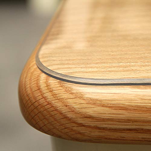 100% Transparent PVC Tischfolie mit Runde Kante,wasserdicht Tischdecke Tischschutz Schreibtischunterlage,Schreibunterlage-Schreibmatte-Mauspad,kann schneiden-60x60cm von Monba