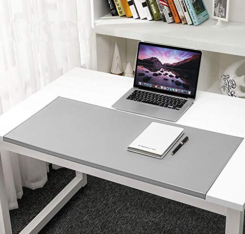 Schreibtischunterlage 100 x 50 cm Leder mit Kantenschutz gewinkelt / 90° abgewinkelt für Büro Hause Office Laptop PC Pad,Rutschfeste Weichem Leder von Monba