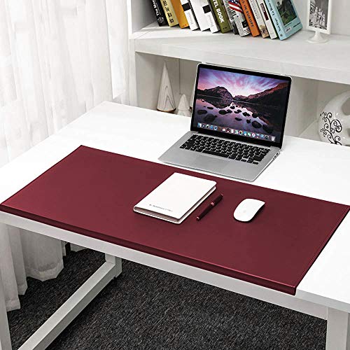 Schreibtischunterlage 60 x 40 cm Leder mit Kantenschutz gewinkelt / 90° abgewinkelt für Büro Hause Office Laptop PC Pad,Rutschfeste Weichem Leder von Monba