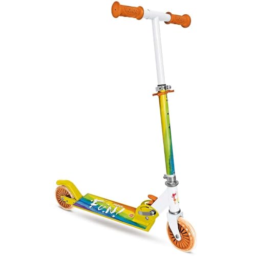 Mondo Toys Scooter Rainbow 2 Rollen klappbar Aluminium mit extra Grip und verstellbarem Lenker für Kinder Mädchen Welt Rainbow - 28718 Mondo Toys Scooter Rainbow 2 Rollen klappbar Aluminium mit extra Grip und verstellbarem Lenker für Kinder Mädchen Welt Rainbow - 28718 von Mondo