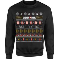 Money Heist Bella Ciao Unisex Christmas Sweatshirt - Black - L von Money Heist