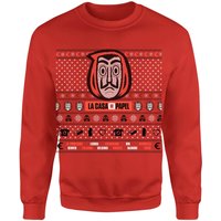 Money Heist Dali Mask Unisex Christmas Sweatshirt - Red - XL von Money Heist