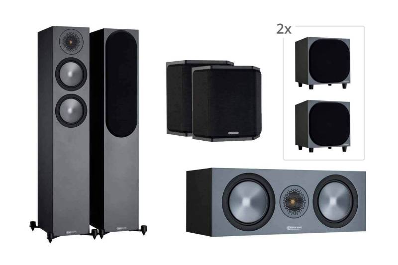 Monitor Audio Bronze Cinema 200 6G 5.2 Lautsprecher Set - Schwarz matt von Monitor Audio