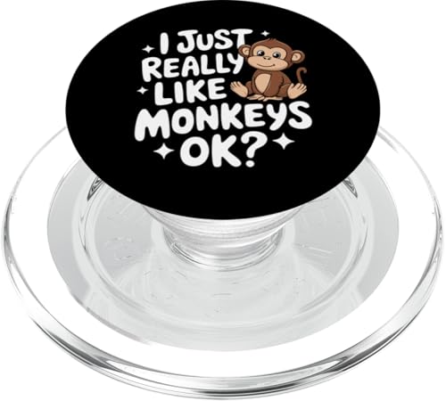 Affe Ich mag Affen einfach wirklich Ok PopSockets PopGrip für MagSafe von Monkey Ape Chimpanzee Orangutan