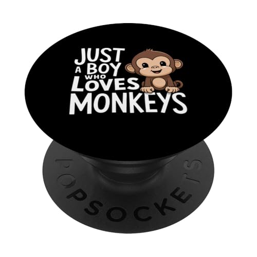 Affe Nur ein Junge, der Affen liebt PopSockets Klebender PopGrip von Monkey Ape Chimpanzee Orangutan