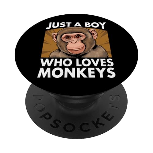 Affe Nur ein Junge, der Affen liebt PopSockets Klebender PopGrip von Monkey Ape Chimpanzee Orangutan