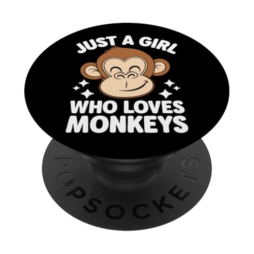 Affe Nur ein Mädchen, das Affen liebt PopSockets Klebender PopGrip von Monkey Ape Chimpanzee Orangutan