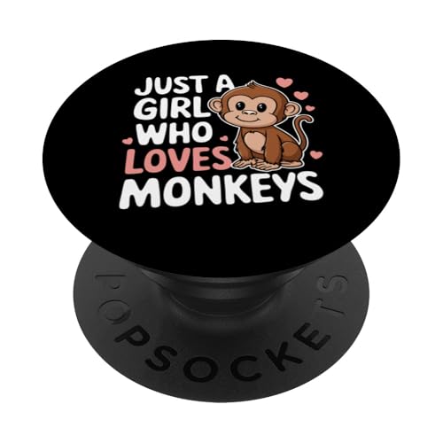 Affe Nur ein Mädchen, das Affen liebt PopSockets Klebender PopGrip von Monkey Ape Chimpanzee Orangutan