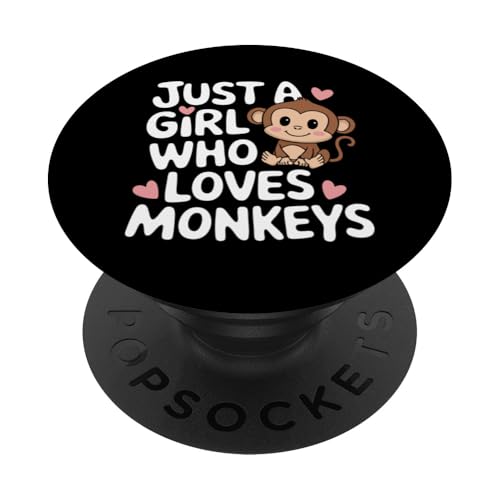 Affe Nur ein Mädchen, das Affen liebt PopSockets Klebender PopGrip von Monkey Ape Chimpanzee Orangutan