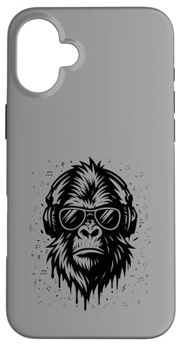 Stylische Monkey DJ Holiday Music Gorilla Kopfhörer Sonnenbrille Hülle für iPhone 16 Plus von Monkey DJ By GTSTDDesign Store