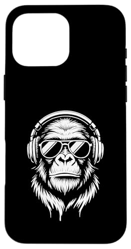 Stylische Monkey DJ Holiday Music Gorilla Kopfhörer Sonnenbrille Hülle für iPhone 16 Pro Max von Monkey DJ By GTSTDDesign Store