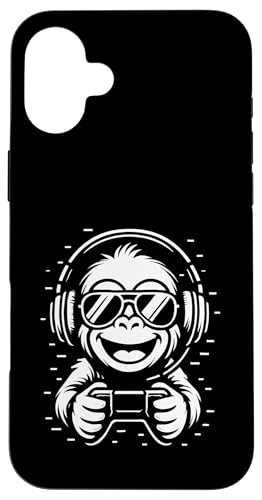 Cooler Gaming Affe mit Kopfhörer Musik und Controller Hülle für iPhone 16 Plus Cooler Gaming Affe mit Kopfhörer Musik und Controller Hülle für iPhone 16 Plus von Monkey DJ By GTSTDesign Store