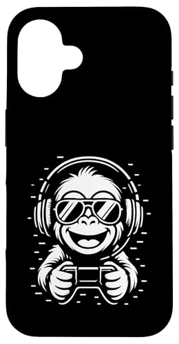 Cooler Gaming Affe mit Kopfhörer Musik und Controller Hülle für iPhone 16 Cooler Gaming Affe mit Kopfhörer Musik und Controller Hülle für iPhone 16 von Monkey DJ By GTSTDesign Store