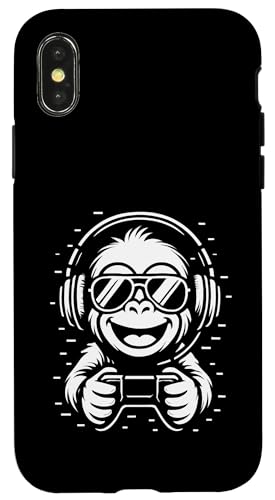 Cooler Gaming Affe mit Kopfhörer Musik und Controller Hülle für iPhone X/XS Cooler Gaming Affe mit Kopfhörer Musik und Controller Hülle für iPhone X/XS von Monkey DJ By GTSTDesign Store