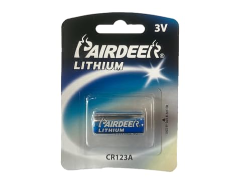 CR123A Lithium Batterie im Blister (1 Stück) - ideal für elektronische Geräte, die zuverlässige und langlebige Energie benötigen - Gewährleistet eine optimale Leistung für Ihre Technologie. von Monkey Ladder