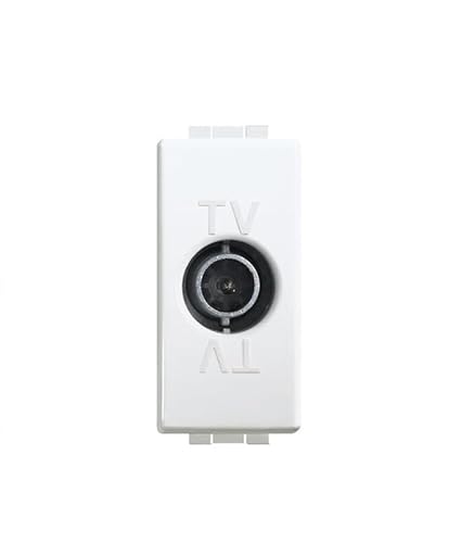 Elektrische Mechanismen – Serie Luna – C4202P14 Sockel TV/SAT Zwischenmedium, 1 Modul, Weiß Elektrische Mechanismen – Serie Luna – C4202P14 Sockel TV/SAT Zwischenmedium, 1 Modul, Weiß von Monkey Ladder
