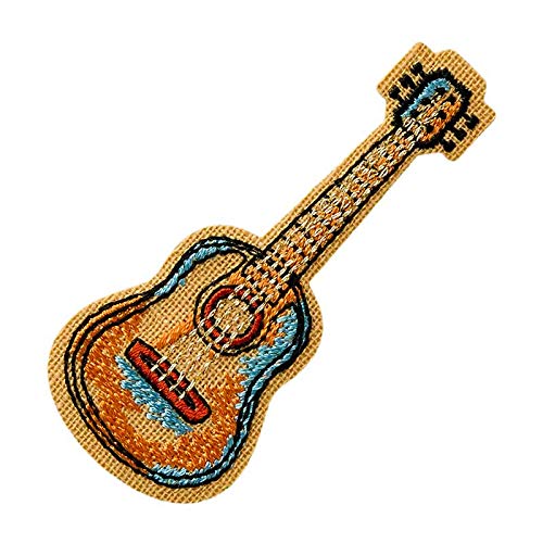 Mono Quick 0606x Vintage Musik Instrumente Bügelbilder, Gitarre, Noten, Jazz Hut, Piano Aufnäher (06067 Gitarre Vintage) von Mono Quick