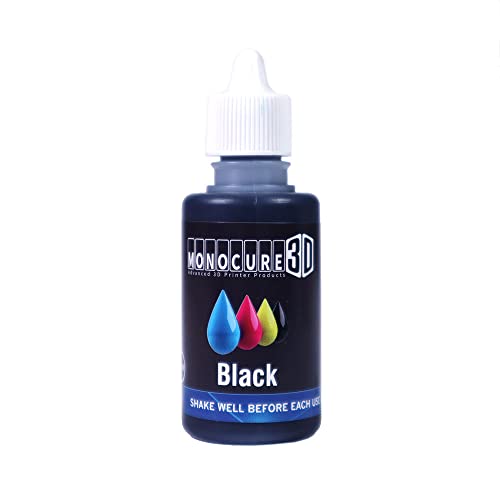 Monocure 3D 3DP-3777BK CMYK Pigment Farbe für DLP/SLA 3D Drucker Resin, Schwarz, 30ml von Monocure 3D