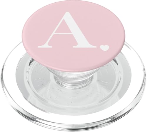 Hellrosa weißer Monogramm Buchstabe A Initiale Herz Design PopSockets PopGrip für MagSafe Hellrosa weißer Monogramm Buchstabe A Initiale Herz Design PopSockets PopGrip für MagSafe von Monogram Letter Design