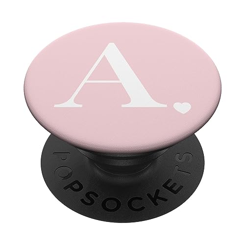 Hellrosa weißer Monogramm Buchstabe A Initiale Herz Design PopSockets Klebender PopGrip Hellrosa weißer Monogramm Buchstabe A Initiale Herz Design PopSockets Klebender PopGrip von Monogram Letter Design