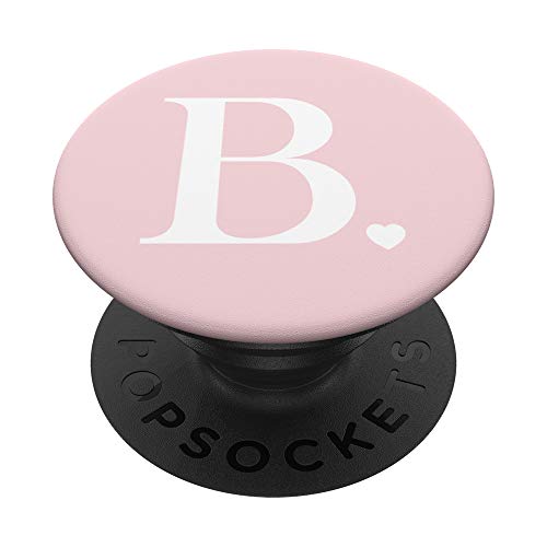 Hellrosa weißer Monogramm Buchstabe B Initiale Herz Design PopSockets mit austauschbarem PopGrip Hellrosa weißer Monogramm Buchstabe B Initiale Herz Design PopSockets mit austauschbarem PopGrip von Monogram Letter Design