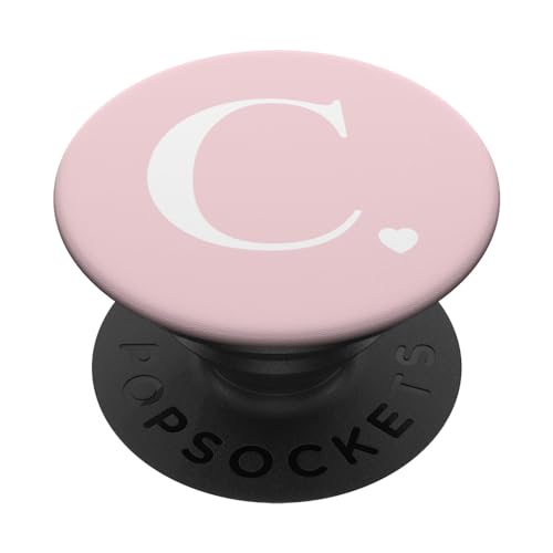 Hellrosa weißer Monogramm Buchstabe C Initiale Herz Design PopSockets Klebender PopGrip Hellrosa weißer Monogramm Buchstabe C Initiale Herz Design PopSockets Klebender PopGrip von Monogram Letter Design