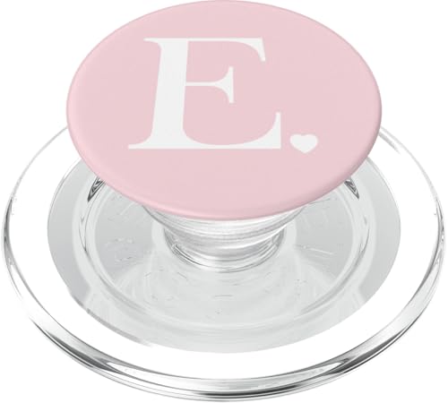 Hellrosa weißer Monogramm Buchstabe E Initiale Herz Design PopSockets PopGrip für MagSafe Hellrosa weißer Monogramm Buchstabe E Initiale Herz Design PopSockets PopGrip für MagSafe von Monogram Letter Design