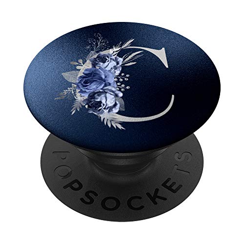 Blauer floraler Anfangsbuchstabe C, Monogramm, blauer Hintergrund. PopSockets mit austauschbarem PopGrip Blauer floraler Anfangsbuchstabe C, Monogramm, blauer Hintergrund. PopSockets mit austauschbarem PopGrip von Monogrammed Gifts