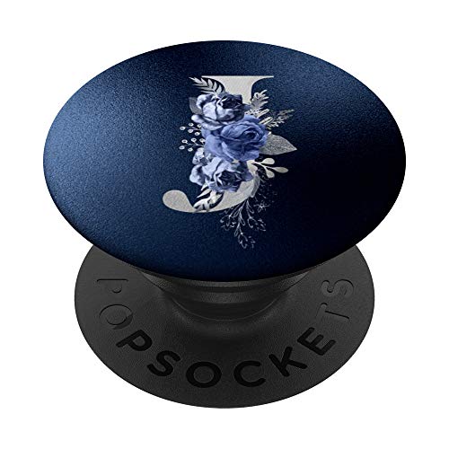 Blauer floraler Anfangsbuchstabe J, Monogramm, blauer Hintergrund PopSockets mit austauschbarem PopGrip Blauer floraler Anfangsbuchstabe J, Monogramm, blauer Hintergrund PopSockets mit austauschbarem PopGrip von Monogrammed Gifts