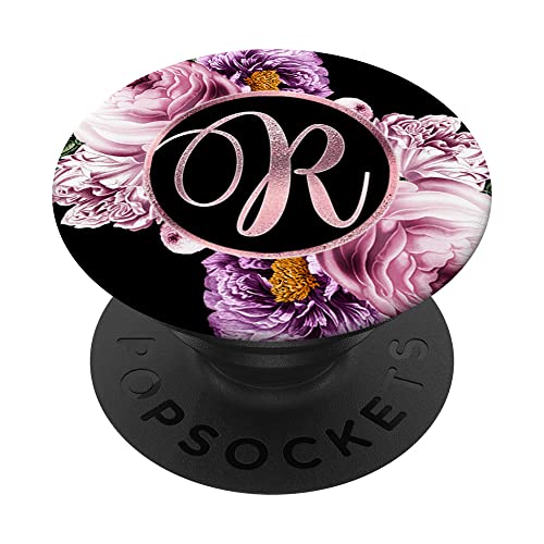 Blush Initiale Buchstabe R Monogramm lila blumig PopSockets mit austauschbarem PopGrip Blush Initiale Buchstabe R Monogramm lila blumig PopSockets mit austauschbarem PopGrip von Monogrammed Gifts