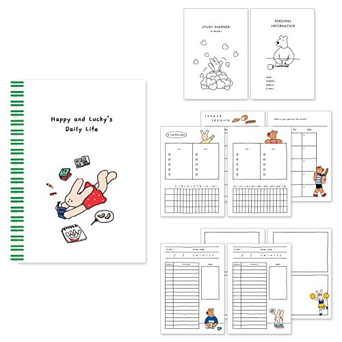 Monolike Happy and Lucky 4-Monats-Studienplaner, Lesen, akademischer Planer, Wochen- und Monatsplaner, Studienplan von Monolike