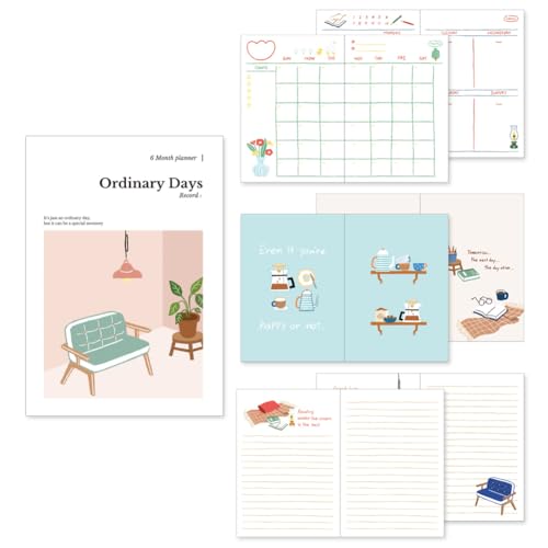 Monolike Ordinary Days Diary 6-Monatsplaner, Wohnzimmer - Akademischer Planer, Wochen- & Monatsplaner, Planer von Monolike