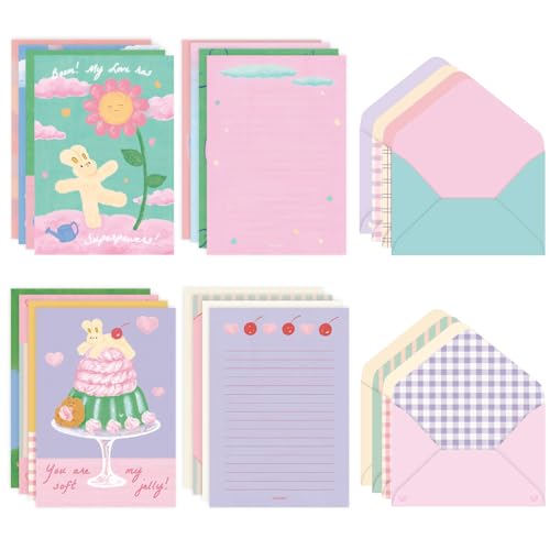 Monolike Unmatched Friends Lovely Day Briefpapier und Umschläge, 8 Typen, 32 Briefpapier + 16 Umschläge Monolike Unmatched Friends Lovely Day Briefpapier und Umschläge, 8 Typen, 32 Briefpapier + 16 Umschläge von Monolike