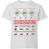 Monopoly Kids' Christmas T-Shirt - Grey - 3-4 Jahre von Monopoly