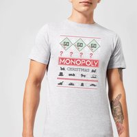 Monopoly Men's Christmas T-Shirt - Grey - 3XL von Monopoly