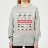 Monopoly Women's Christmas Sweatshirt - Grey - 4XL - Grau von Monopoly