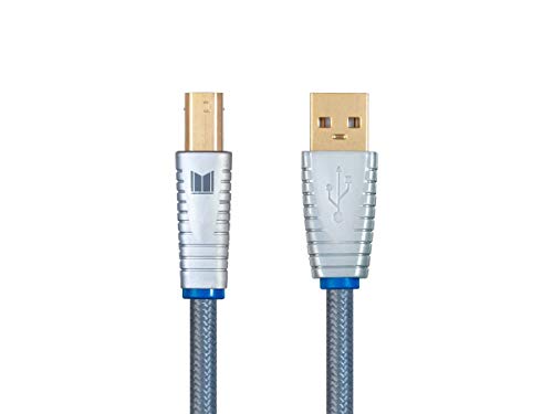 Monolith Digitales USB-Audiokabel, USB A auf USB B, 2 m, 22 AWG, sauerstofffreies Kupfer, vergoldete Anschlüsse von Monoprice