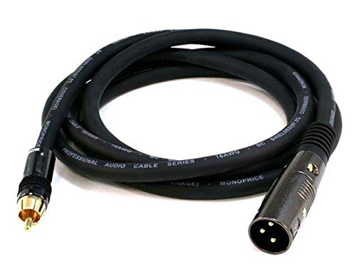 Monoprice 104777 XLR-auf-Cinch-Kabel – 1,83 m (1,8 m) M/M, 16 AWG sauerstofffreie Kupferleiter, vergoldete Stecker – Premier Serie von Monoprice