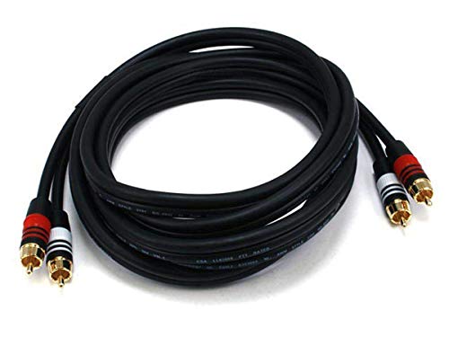 Monoprice 105347 10 ft Premium 2 Cinch-Stecker/2 Cinch-Stecker auf Stecker 22 AWG Kabel – Schwarz von Monoprice