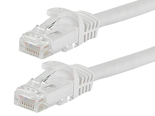 Monoprice 111233 Flexboot Cat6 Ethernet-Patchkabel – Netzwerk-Internetkabel – RJ45, verseilt, 550 Mhz, UTP, reines blankes Kupferdraht, 24 AWG, 30,5 m, Weiß von Monoprice